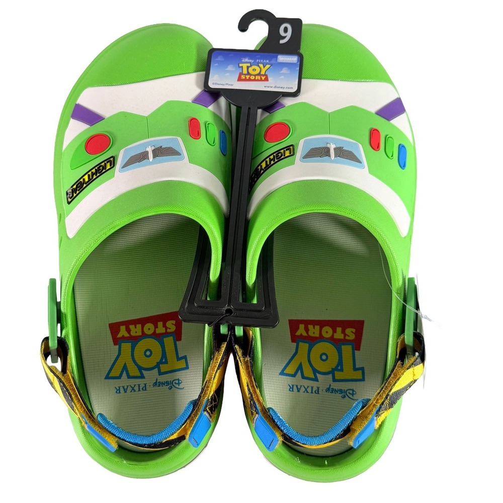 Ground Up Disney Pixar Toy Story Buzz Lightyear Clogs Mens Size 9 Green NWT